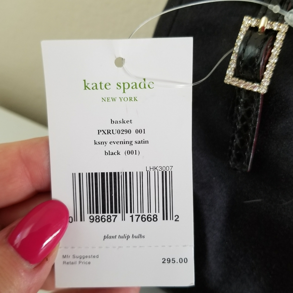 KATE SPADE VINTAGE BLACK SATIN PURSE NEW! - Picture 7 of 9